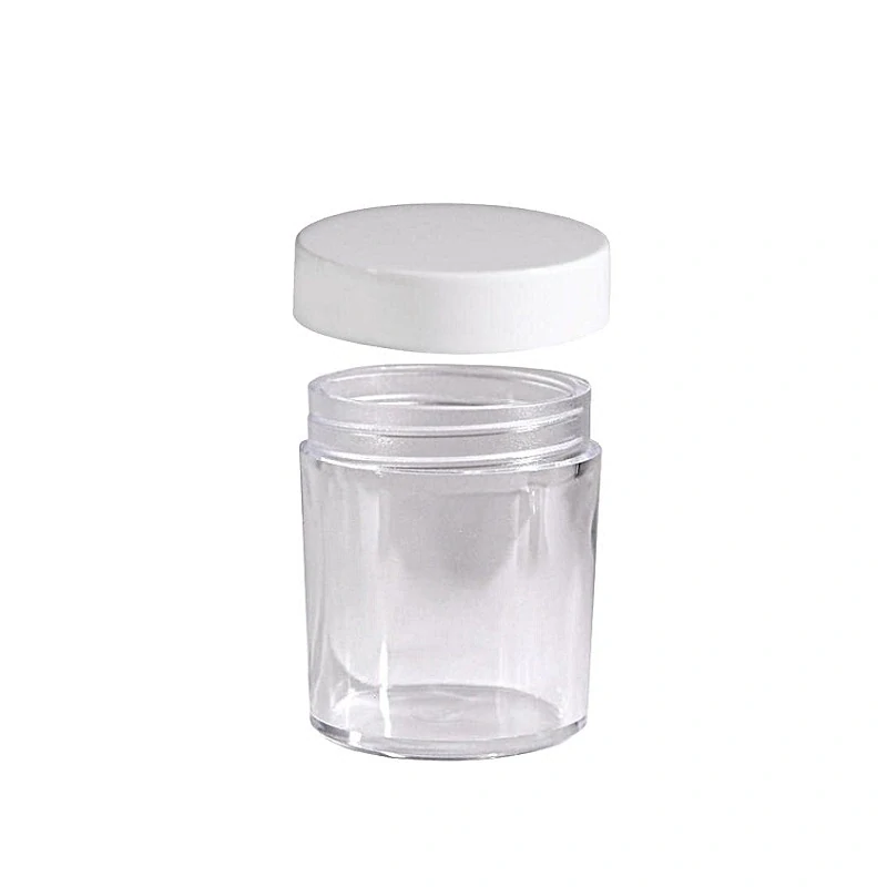 Plastová dóza priehľadná 50 ml s bielym uzáverom