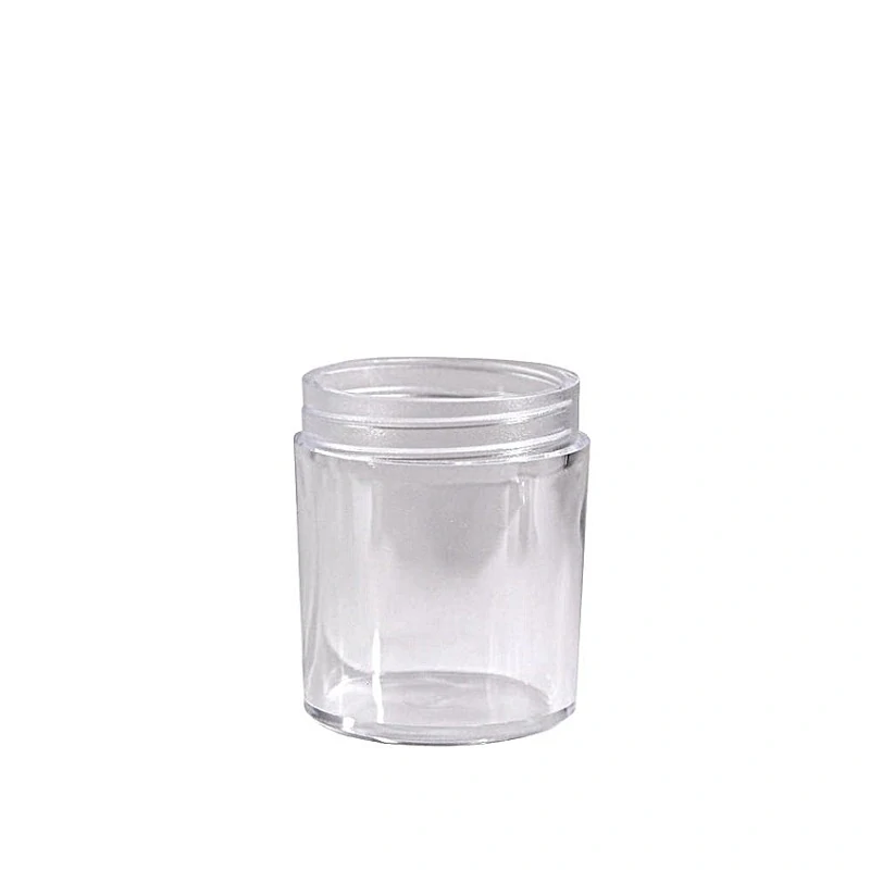 Plastová dóza priehľadná 50 ml s čiernym uzáverom