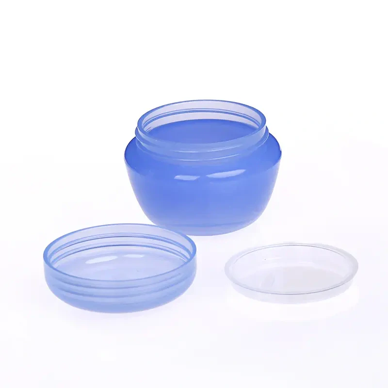 Mini plastová dóza modrá s medziviečkom 5 ml