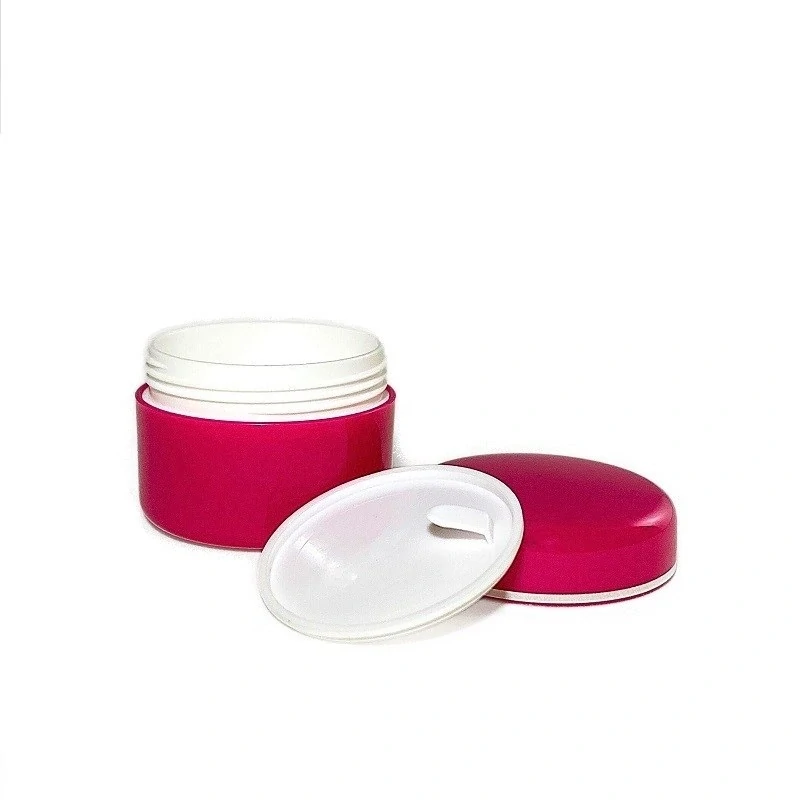 Plastová dóza s medziviečkom, 15 ml ružová