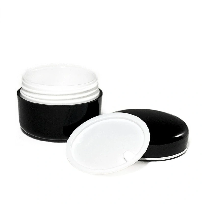 Plastová dóza s medziviečkom, 30 ml čierna