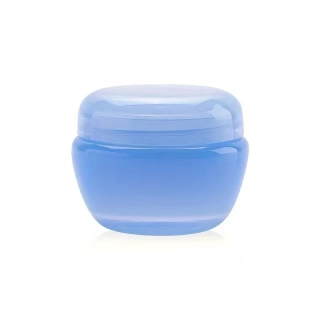 Mini plastová dóza modrá s medziviečkom 5 ml