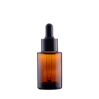 Sklenená fľaša hnedá s čiernym kvapkadlom 30 ml