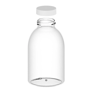 Plastová dóza 400 ml, priehľadná s bielym uzáverom