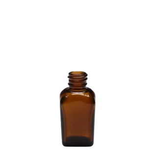 Sklenená hranatá fľaša, hnedá 20 ml