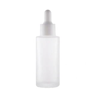 Sklenená fľaša mliečna s bielym kvapkadlom 50 ml