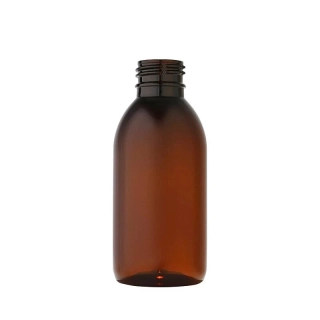 Plastová fľaša 150 ml, hnedá
