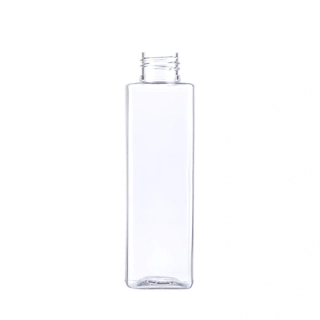 Plastová fľaša Square 100 ml, priehľadná