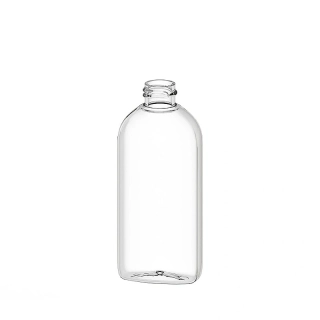 Plastová fľaša oválna 100 ml, priehľadná