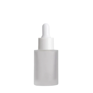 Sklenená fľaša mliečna s bielym kvapkadlom 30 ml